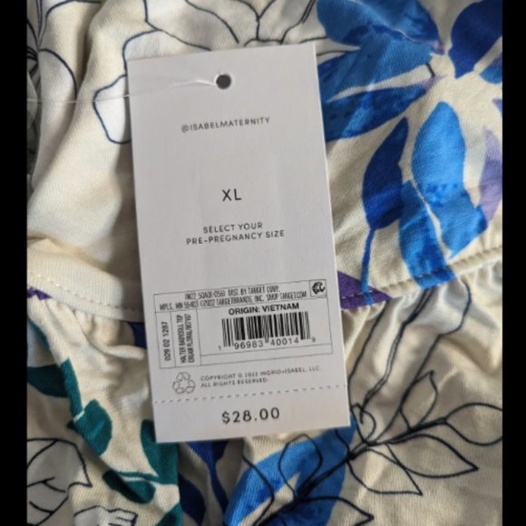 Isabel Maternity Babydoll Halter Top Cream Floral - Picture 9 of 10